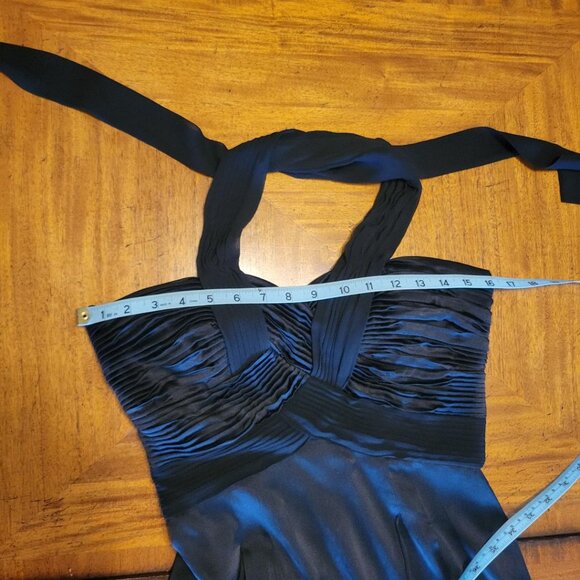 BCBGMaxAzria Black Silk Pleated Front Cocktail Dress - Picture 14 of 14